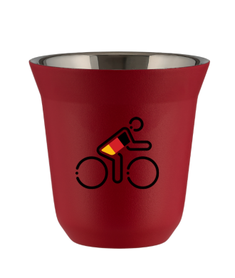 Tasse 150 ml ROUGE "Cycliste aux couleurs allemandes (noir)" Tasse 150 ml ROUGE "Cycliste aux couleurs allemandes (noir)"
