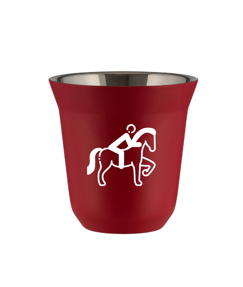 Tasse 150 ml ROUGE "Équitation 2 (blanc)"