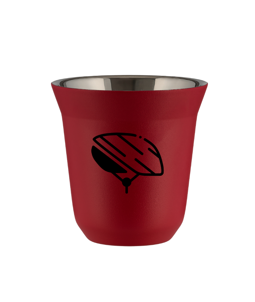 Tasse 150 ml ROUGE "Casque (noir)"