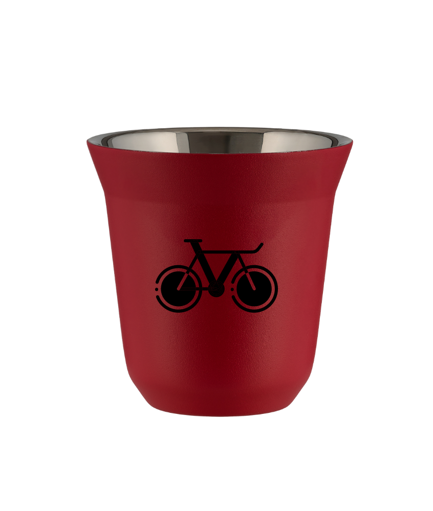 Tasse 150 ml ROUGE "Vélo 1 (noir)"