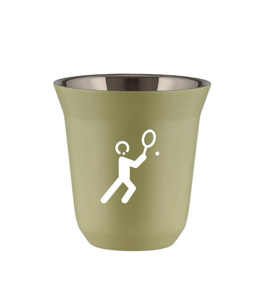 Tasse 150 ml PISTACHE "Tennis 1 (blanc)"
