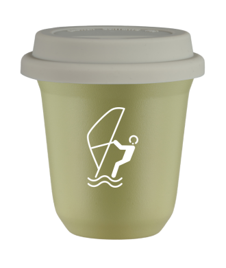 Tasse 150 ml PISTACHE "Sports nautiques (blanc)", avec couvercle blanc Tasse 150 ml PISTACHE "Sports nautiques (blanc)", avec couvercle blanc