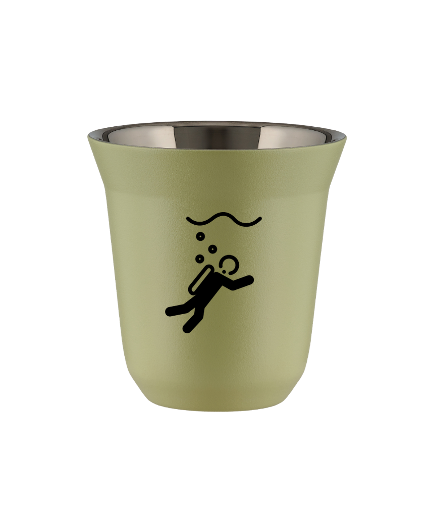 Tasse 150 ml PISTACHE "Plongée (noir)"