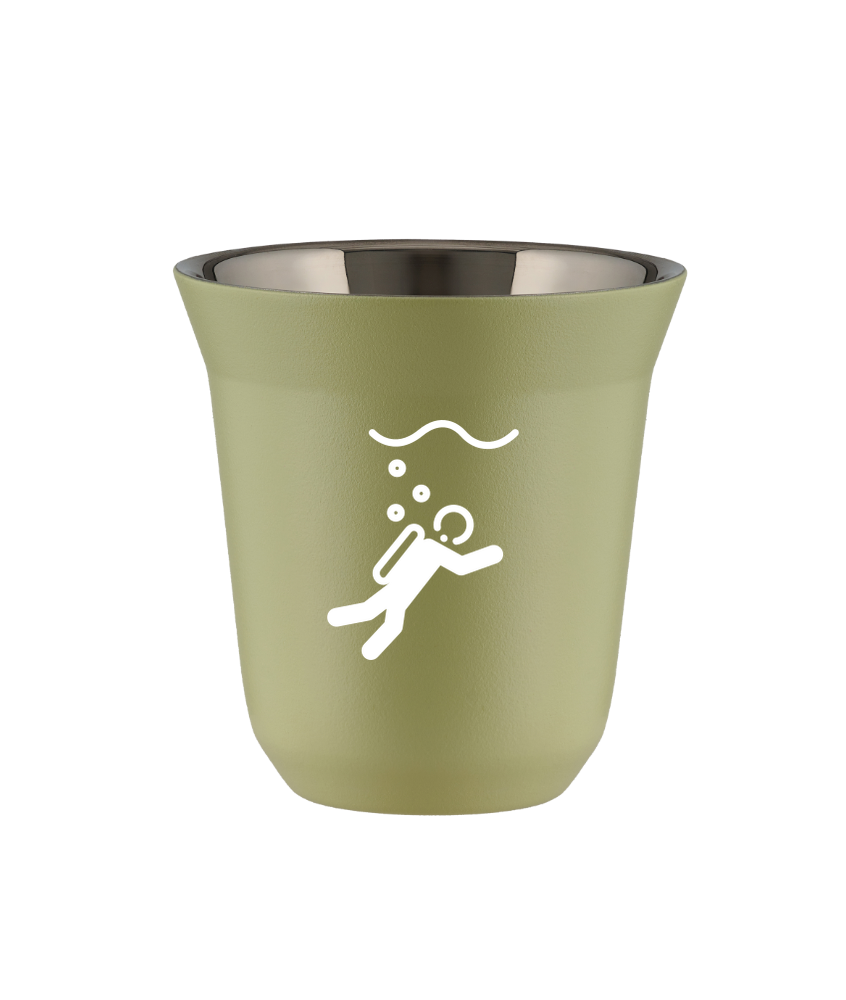 Tasse 150 ml PISTACHE "Plongée (blanc)"
