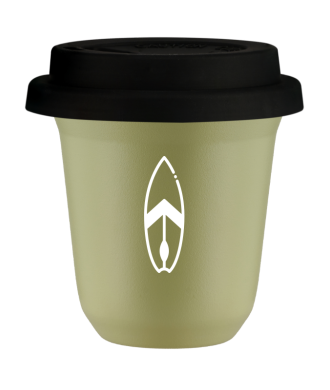 Tasse 150 ml PISTACHE "Planche (blanc)", avec couvercle noir Tasse 150 ml PISTACHE "Planche (blanc)", avec couvercle noir