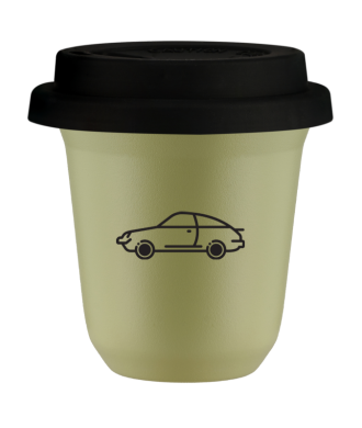Tasse 150 ml PISTACHE "Voiture (noir)", avec couvercle noir Tasse 150 ml PISTACHE "Voiture (noir)", avec couvercle noir