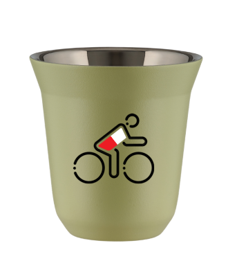 Tasse 150 ml PISTACHE "Cycliste aux couleurs polonaises (noir)" Tasse 150 ml PISTACHE "Cycliste aux couleurs polonaises (noir)"