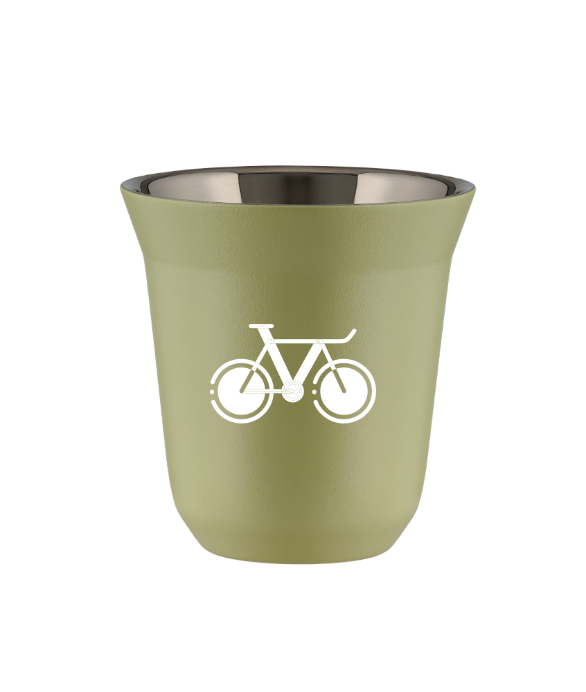 Tasse 150 ml PISTACHE "Vélo 1 (blanc)"